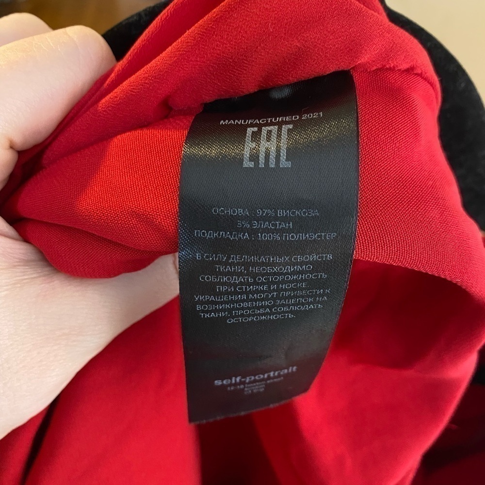 Self-Portrait Red Ruched Midi Dress - Picture 9 of 9